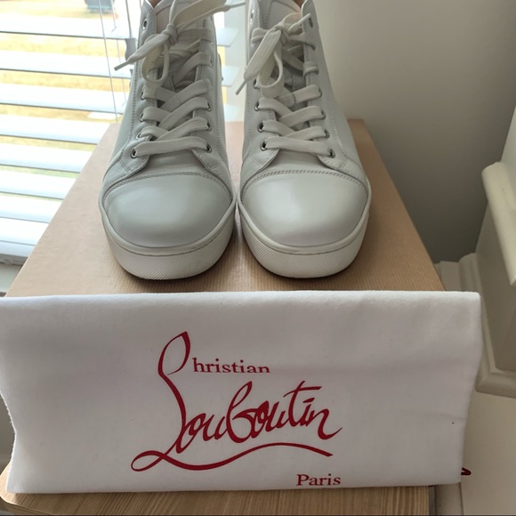 Christian Louboutin Men’s Louis Flat White Sneakers Size 42 - Picture 5 of 9
